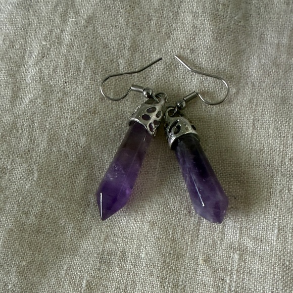 Jewelry - Elegant Purple Crystal Drop Earrings